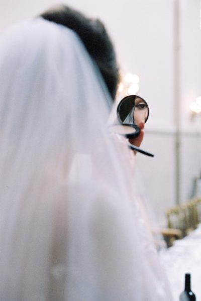 image of creative bridal portrait with mirror
