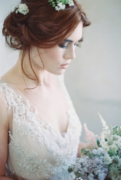 image of close up bridal portrait poses indoors