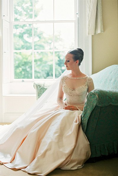 image of bridal portrait poses indoors window light