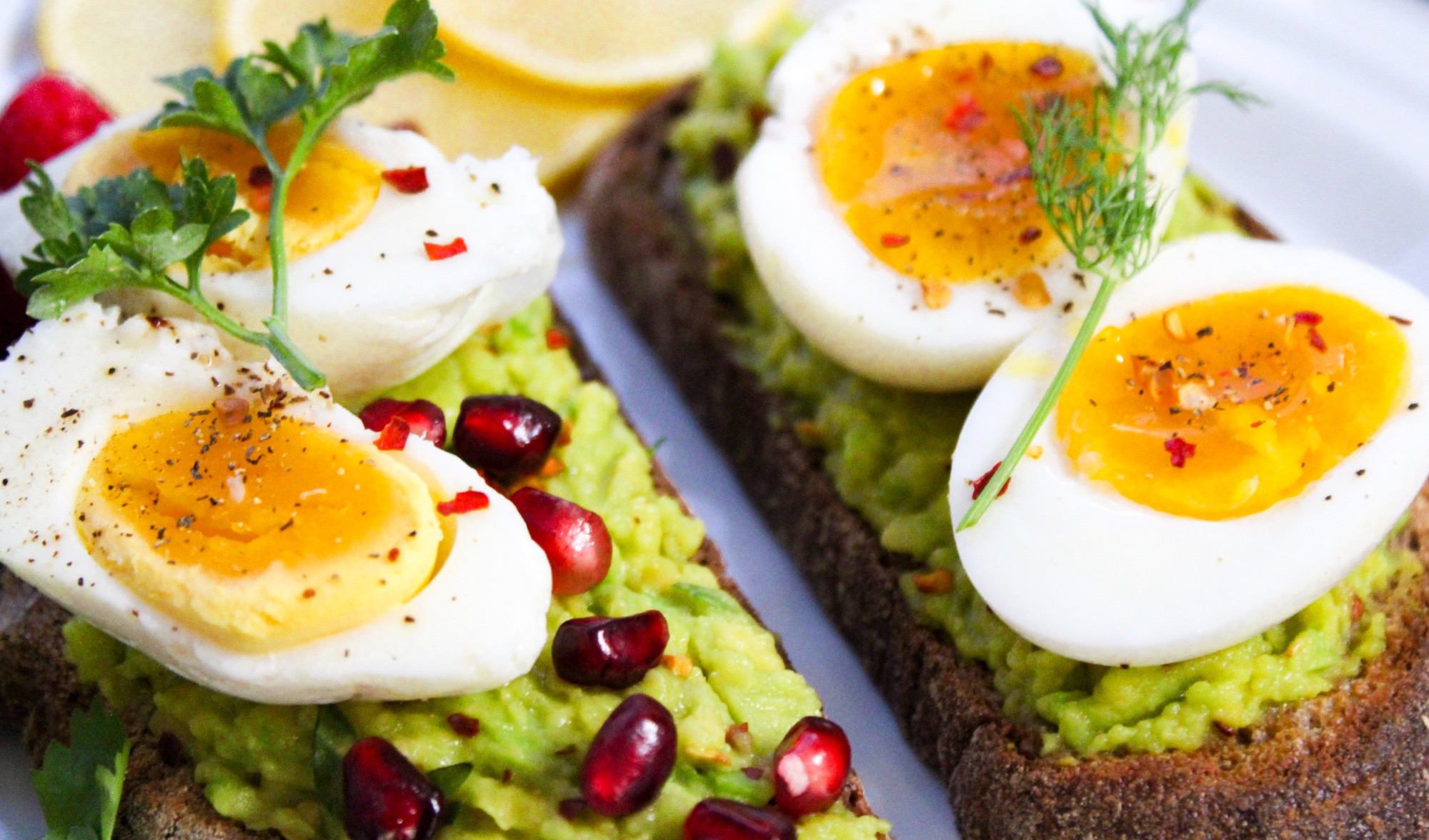 Great Healthy Snack Choice of avocado & egg toast